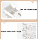 Six Tier Rolling Storage Cart Slim Magazine File Organiser White - Close-Up Angle