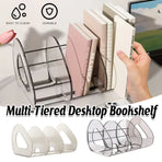 Desk Standing Divider Shelf Organizer Space Saving Office Study Storage Rack - Clear
