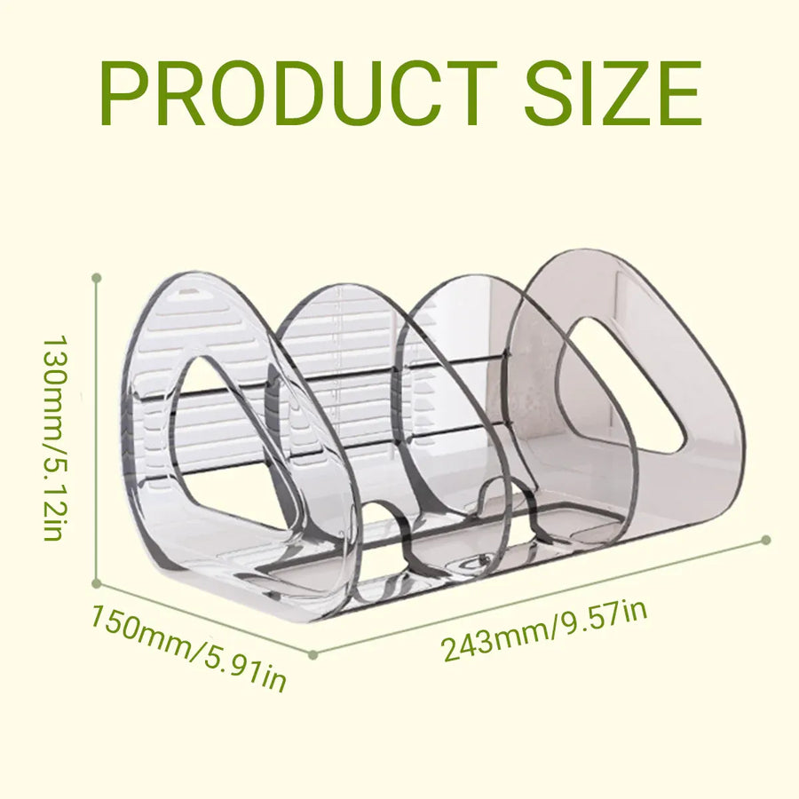 Desk Standing Divider Shelf Organizer Space Saving Office Study Storage Rack - Clear