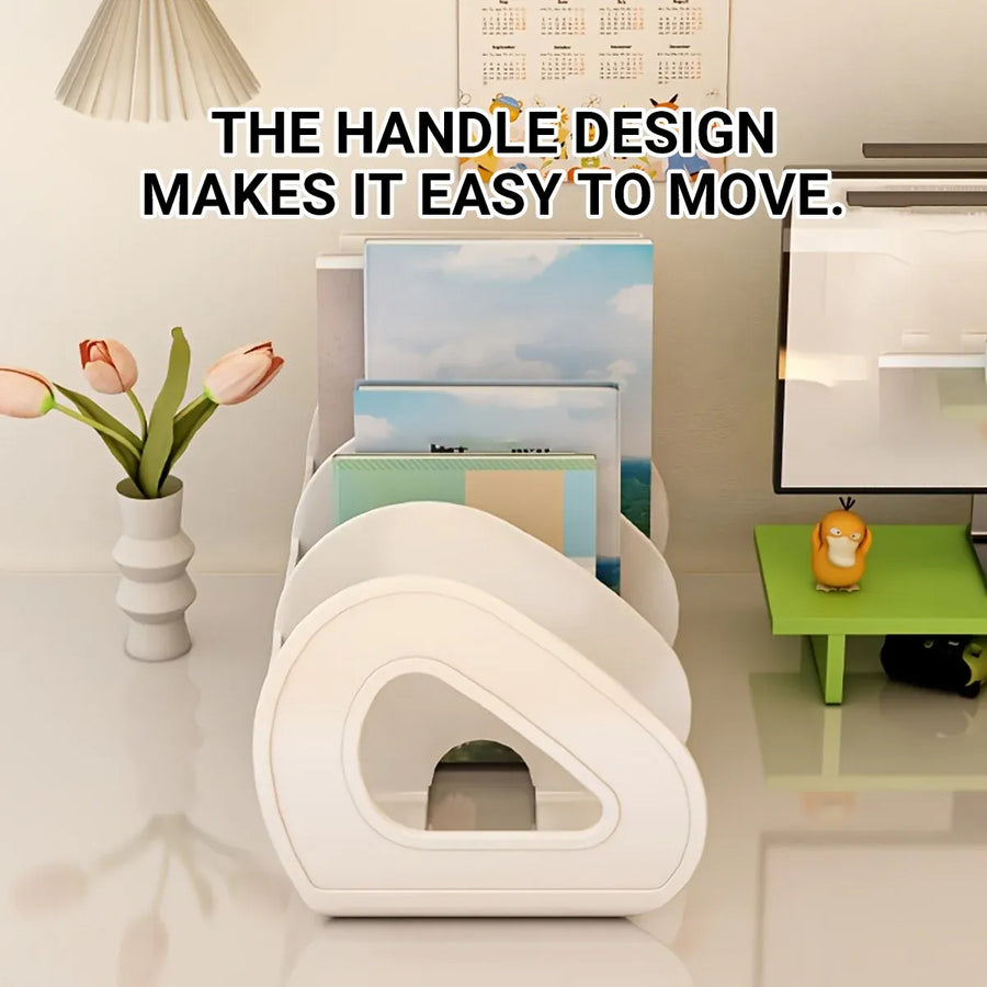 Desk Standing Divider Shelf Organizer Space Saving Office Study Storage Rack - Clear