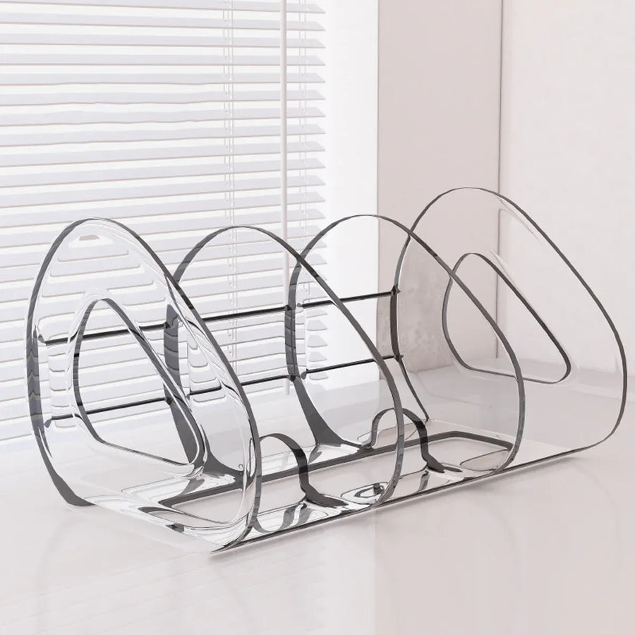 Desk Standing Divider Shelf Organizer Space Saving Office Study Storage Rack - White