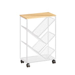 Mobile Wheeled Small Bookshelf Floor Storage Rack for Home Office Storage