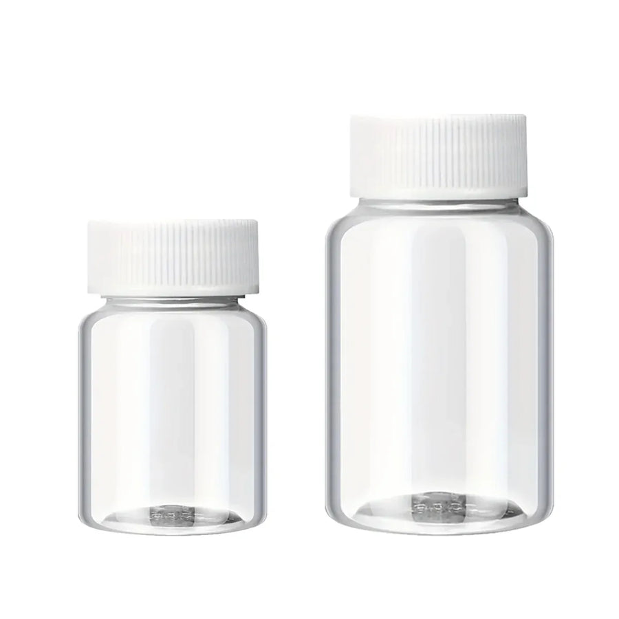 100Pcs Wide Mouth Clear Plastic Bottle with Lid 50/100ml Leakproof Storage Jars - 100ML