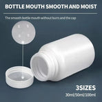 100pcs White Plastic Capsule Bottle Small Medicine Granule Packaging Container - 50ml