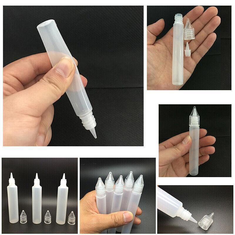 10X Squeezable Empty Plastic Needle Tip Oil Liquid Dropper Bottle Eye Drop 15Ml