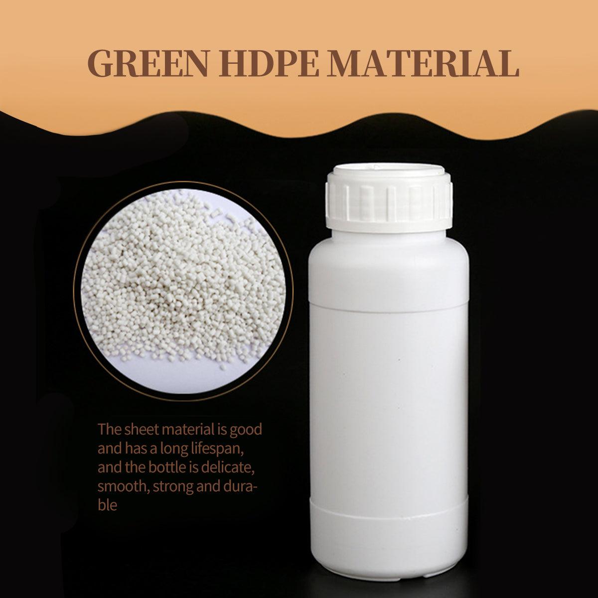 50pcs Chemical Bottle White Plastic Sample Reagent Bottles for Lab Storage - 300ml