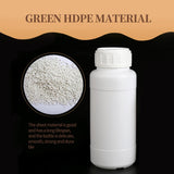 50pcs Chemical Bottle White Plastic Sample Reagent Bottles for Lab Storage - 300ml - 45-Degree Angle