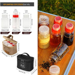 6pcs Mini Seasoning Bottle Set Portable Kitchen BBQ Camping Spice Container Box - Black