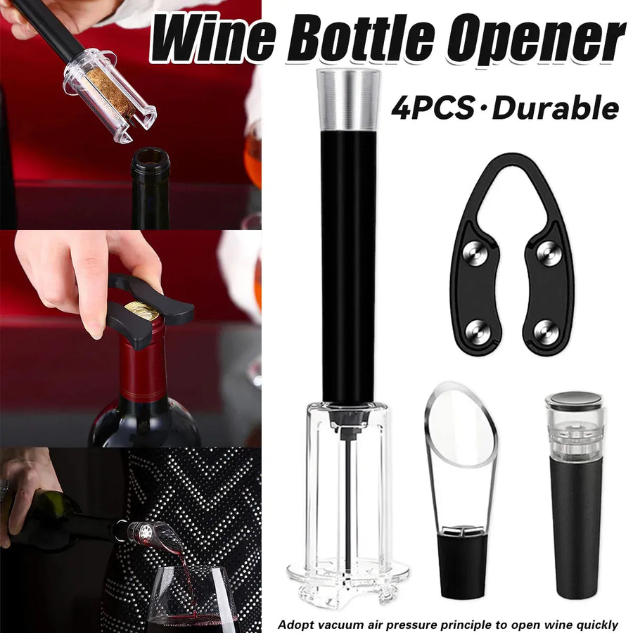 4PCS Wine Bottle Opener Set for Home Bar Kitchen Wine Lovers Birthday Gift