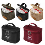 6pcs Mini Seasoning Bottle Set Portable Kitchen BBQ Camping Spice Container Box - Mesh Bag-Khaki