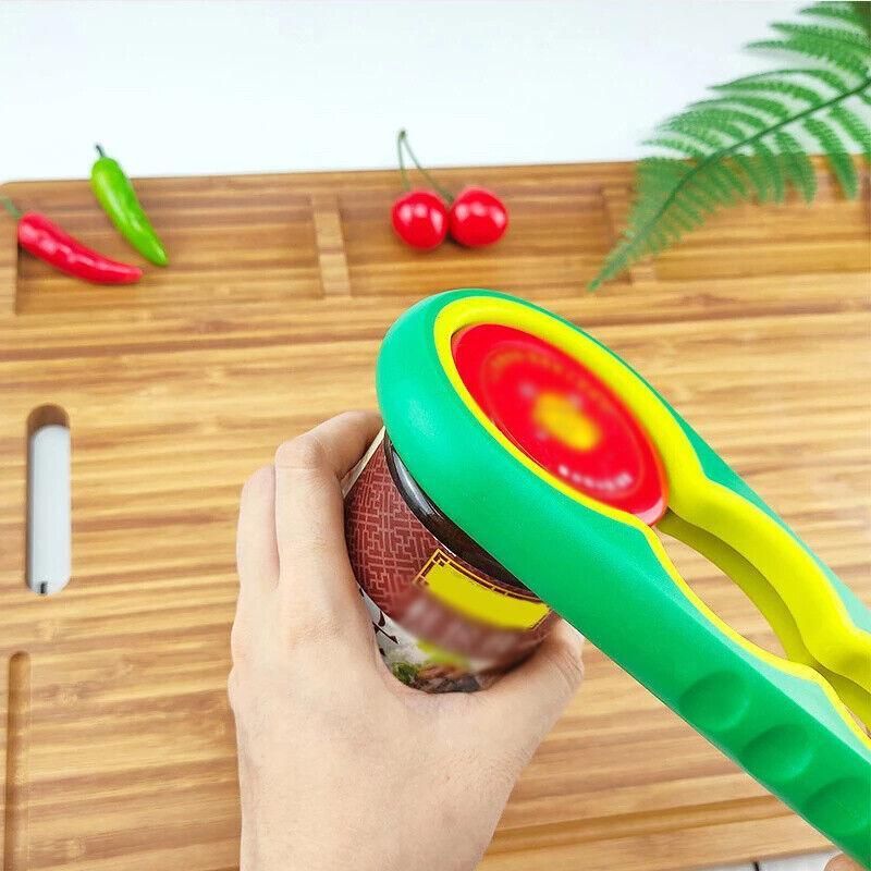 Silicone Jar Can Opener Multi-Purpose Lids Cap Arthritis Bottle Opener Easy Grip - Green