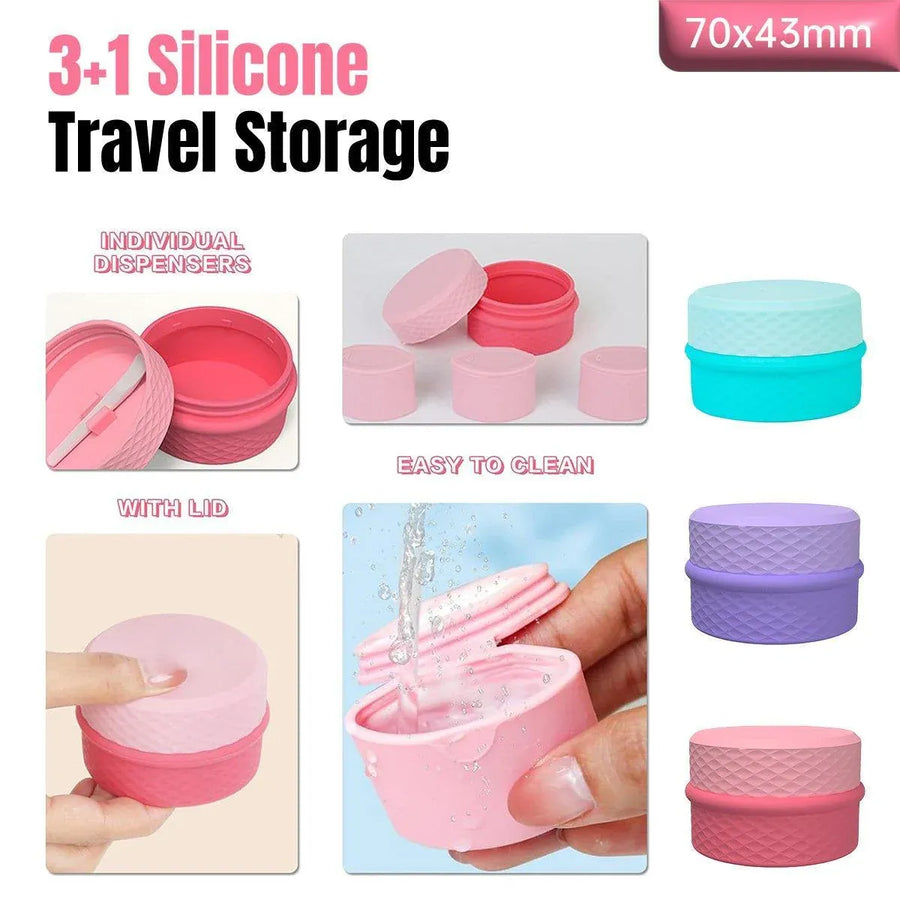 Silicone Jewelry Storage Box Portable Travel Packaging Outdoor Organizer - Pink