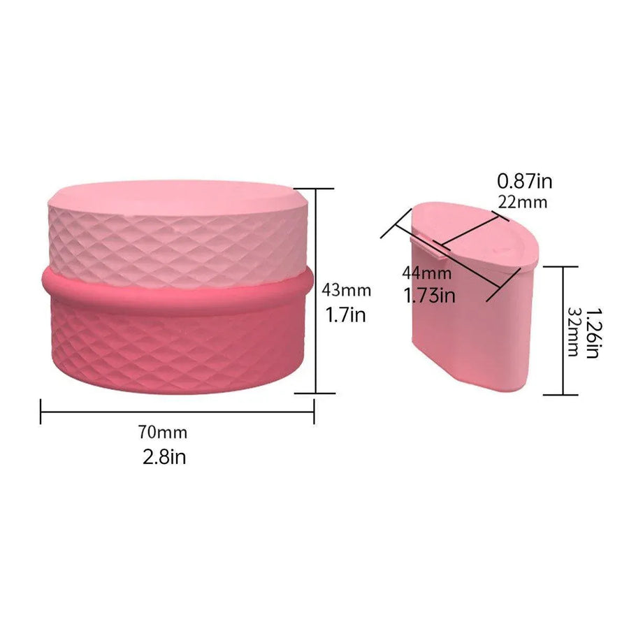 Silicone Jewelry Storage Box Portable Travel Packaging Outdoor Organizer - Pink
