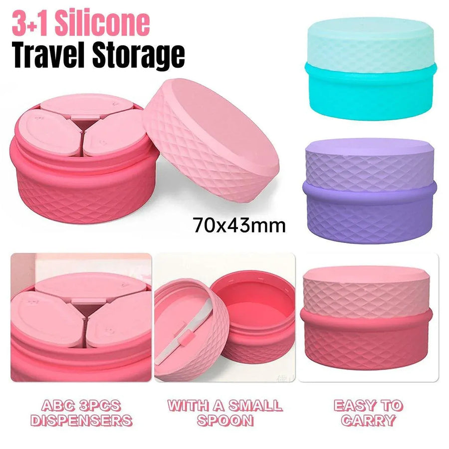 Silicone Jewelry Storage Box Portable Travel Packaging Outdoor Organizer - Pink
