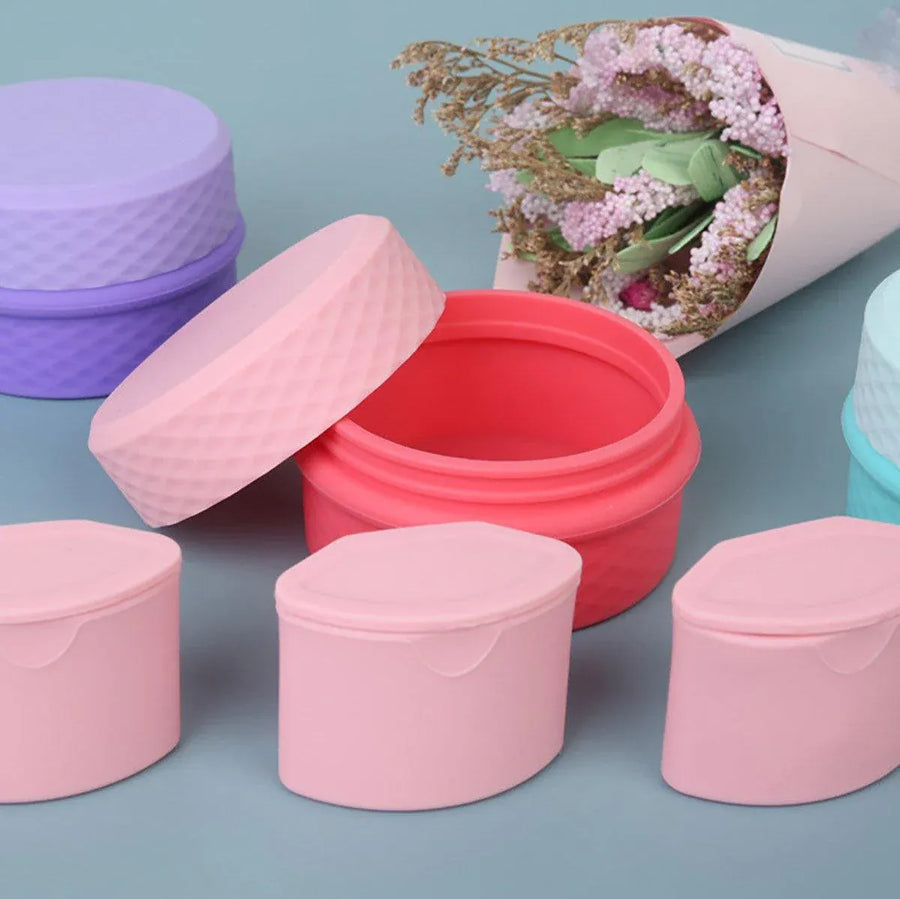 Silicone Jewelry Storage Box Portable Travel Packaging Outdoor Organizer - Pink