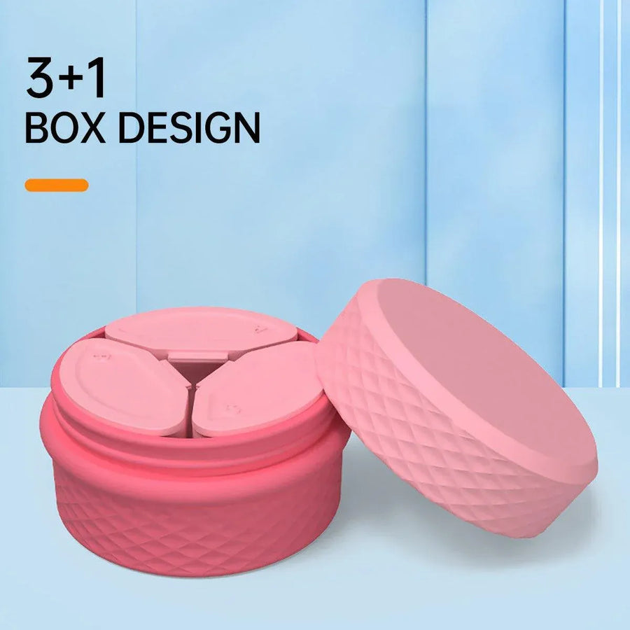 Silicone Jewelry Storage Box Portable Travel Packaging Outdoor Organizer - Pink