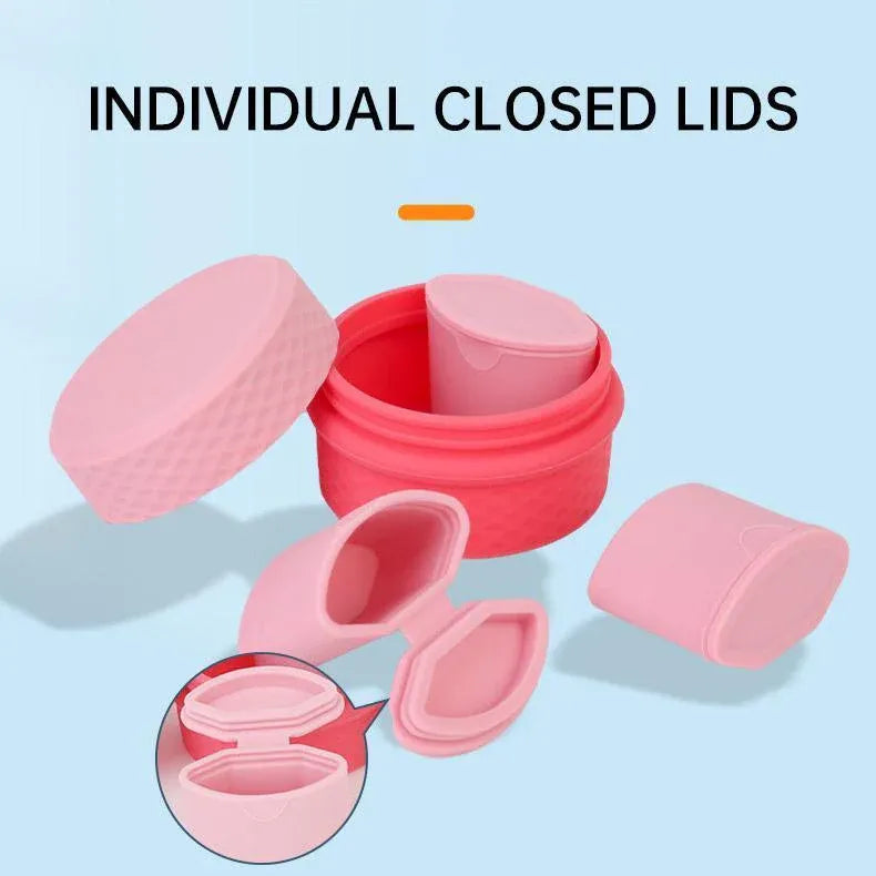 Silicone Jewelry Storage Box Portable Travel Packaging Outdoor Organizer - Pink