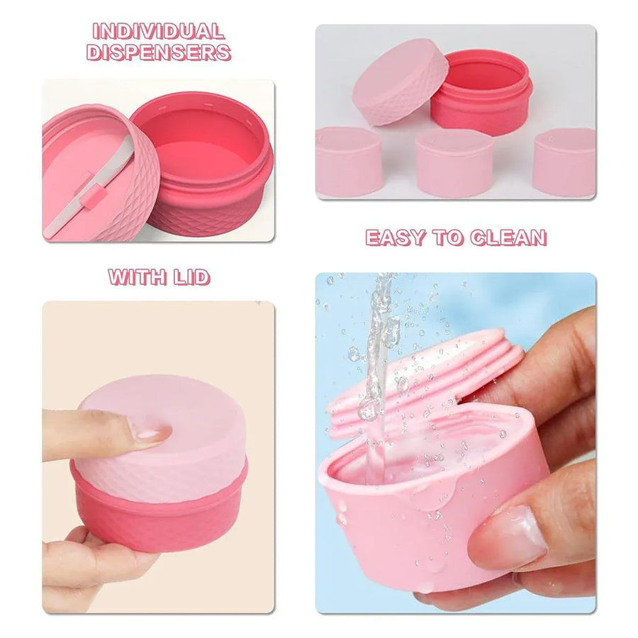 Silicone Jewelry Storage Box Portable Travel Packaging Outdoor Organizer - Pink