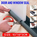 Door Bottom Seal Draft Stopper Guard Threshold Sealing Strip Wind Dust Protector - Brown - Front View