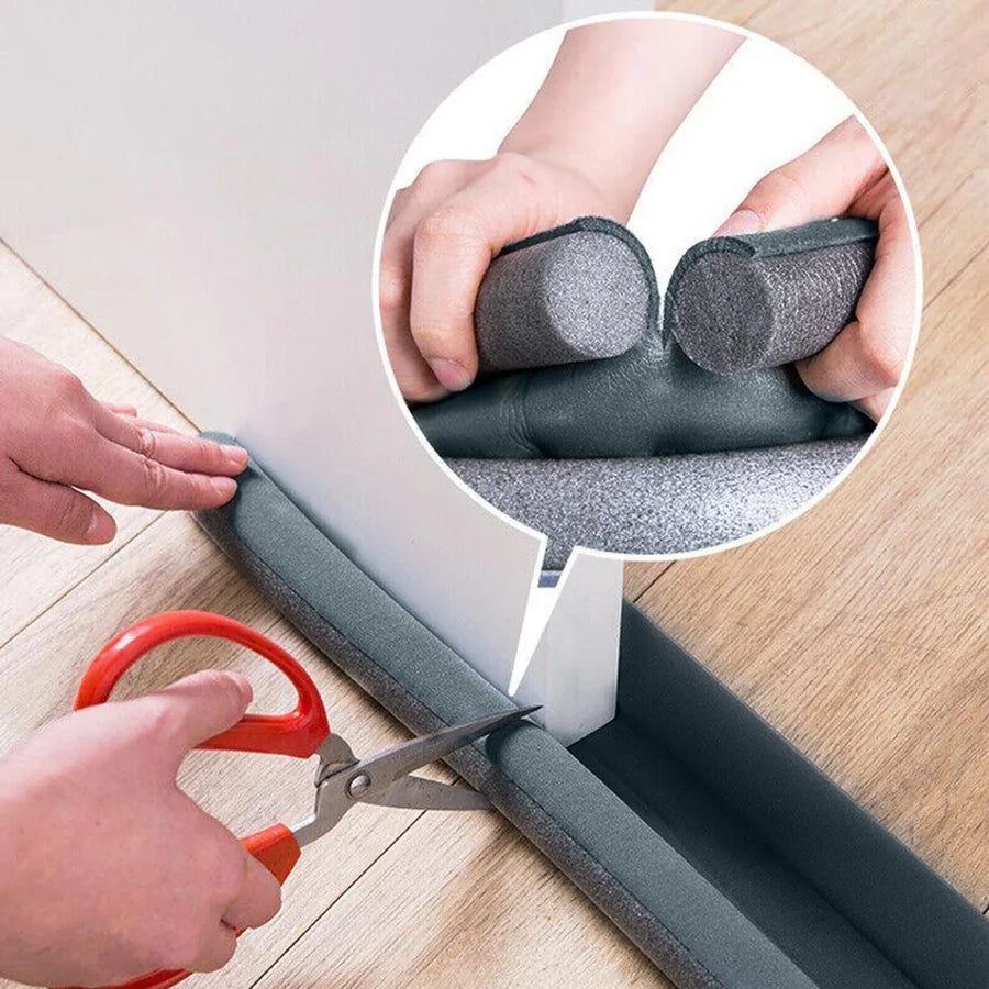 Door Bottom Seal Draft Stopper Guard Threshold Sealing Strip Wind Dust Protector - Grey