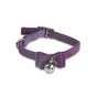 1× Adjustable Suede Cat Collar with Bow Bell Pink Blue Black Red - Purple