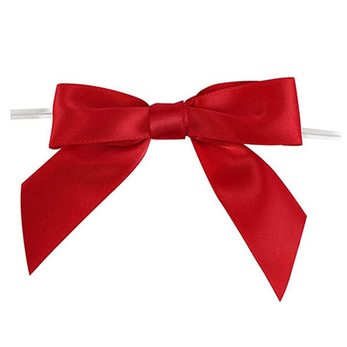 50pcs Bow Gift Packaging Sealing Tie Drawstring Baking Wrap Bag Decorative Ties - Pink