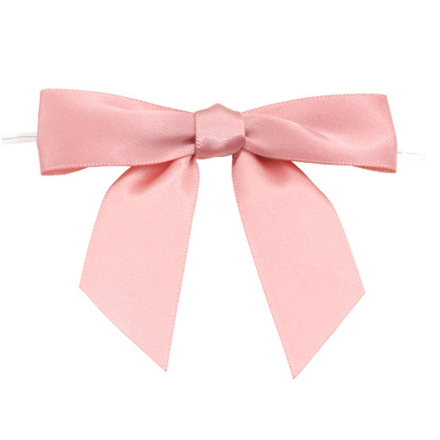 50pcs Bow Gift Packaging Sealing Tie Drawstring Baking Wrap Bag Decorative Ties - Pink