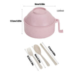Ramen Bowl Set Microwave Ramen Cooker Instant Noodles Bowl With Chopsticks - Pink