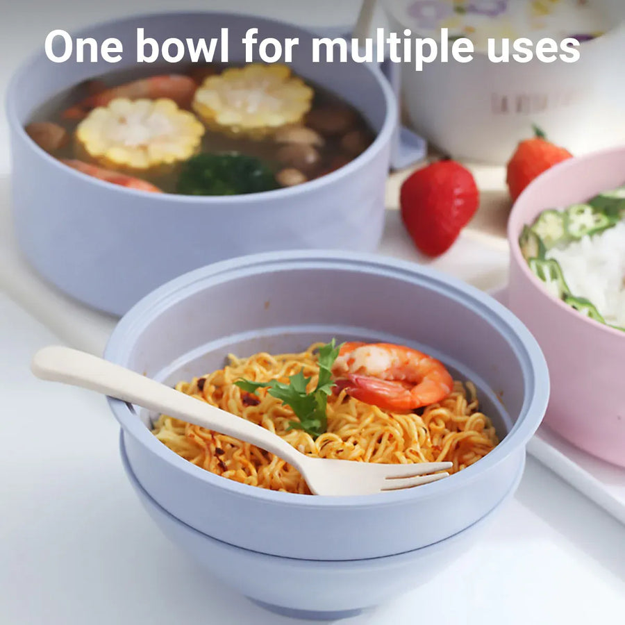 Ramen Bowl Set Microwave Ramen Cooker Instant Noodles Bowl With Chopsticks - Pink
