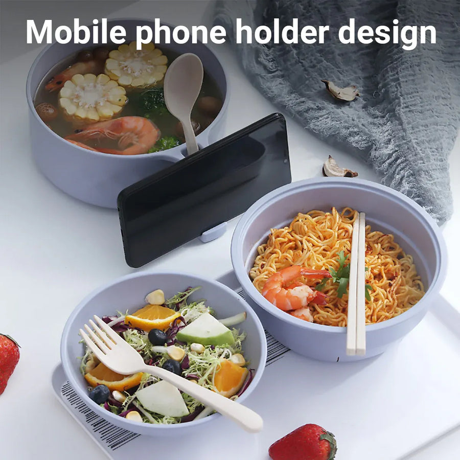 Ramen Bowl Set Microwave Ramen Cooker Instant Noodles Bowl With Chopsticks - Pink