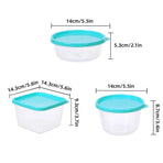 Microwave Safe Food Storage Container Round Lunch Box Refrigerator Meat Soup Box - Square-1000ml-6PCS