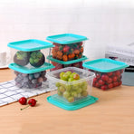 Microwave Safe Food Storage Container Round Lunch Box Refrigerator Meat Soup Box - Square-1000ml-6PCS