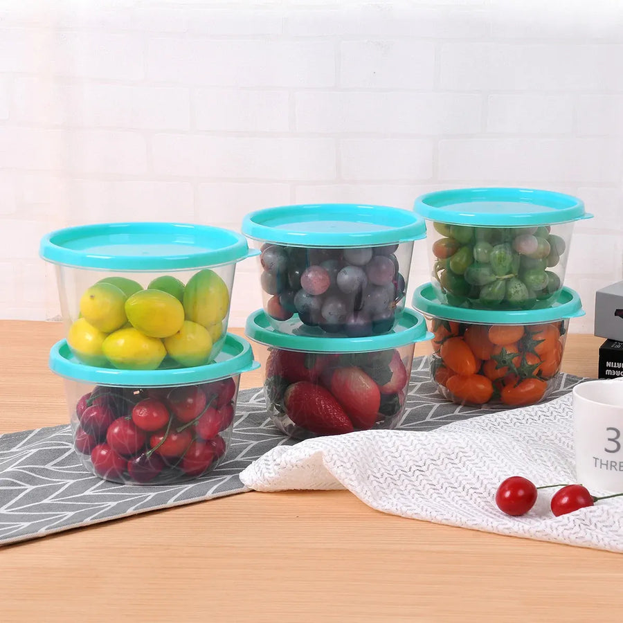 Microwave Safe Food Storage Container Round Lunch Box Refrigerator Meat Soup Box - Square-1000ml-6PCS
