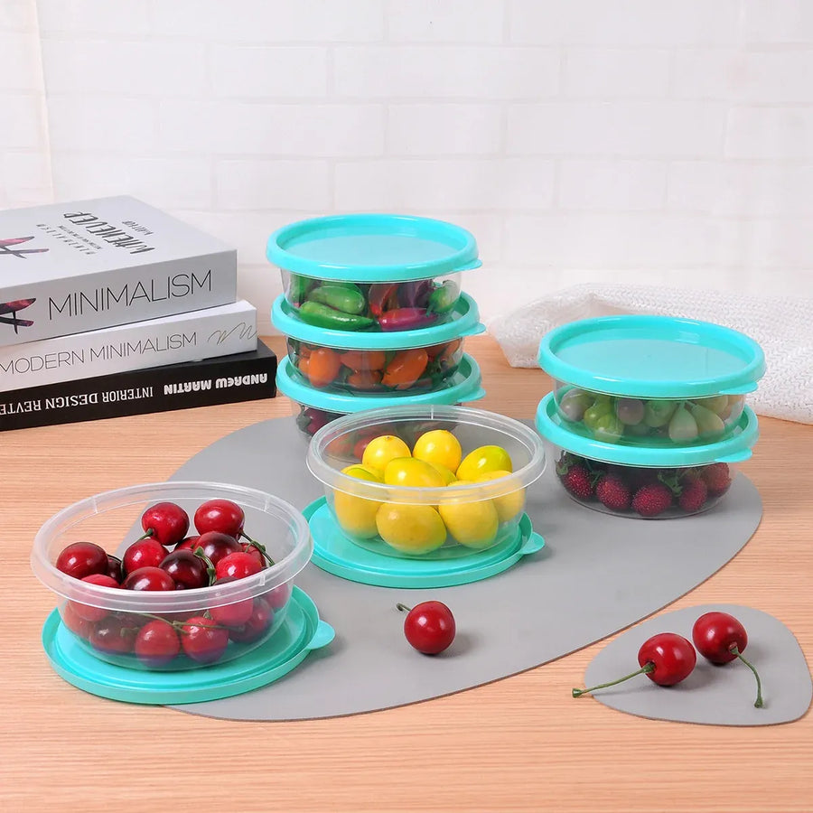 Microwave Safe Food Storage Container Round Lunch Box Refrigerator Meat Soup Box - Square-1000ml-6PCS