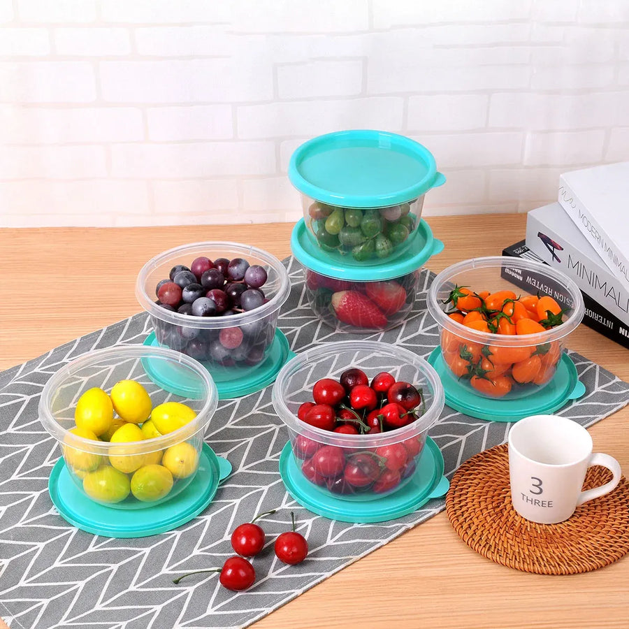 Microwave Safe Food Storage Container Round Lunch Box Refrigerator Meat Soup Box - Square-1000ml-6PCS