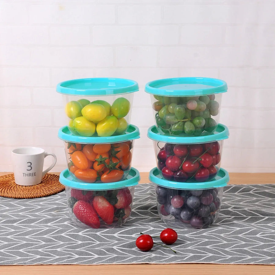 Microwave Safe Food Storage Container Round Lunch Box Refrigerator Meat Soup Box - Square-1000ml-6PCS