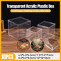10pcs Clear Acrylic Plastic Boxes Square Storage Containers for Food  Small Item - 10pcs-75-75-75