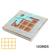 25X Valentines Day 9/12Grids Chocolate Box Gourmet Desserts Gift Display Window - Gray 9Grids-12-12-4-25pcs