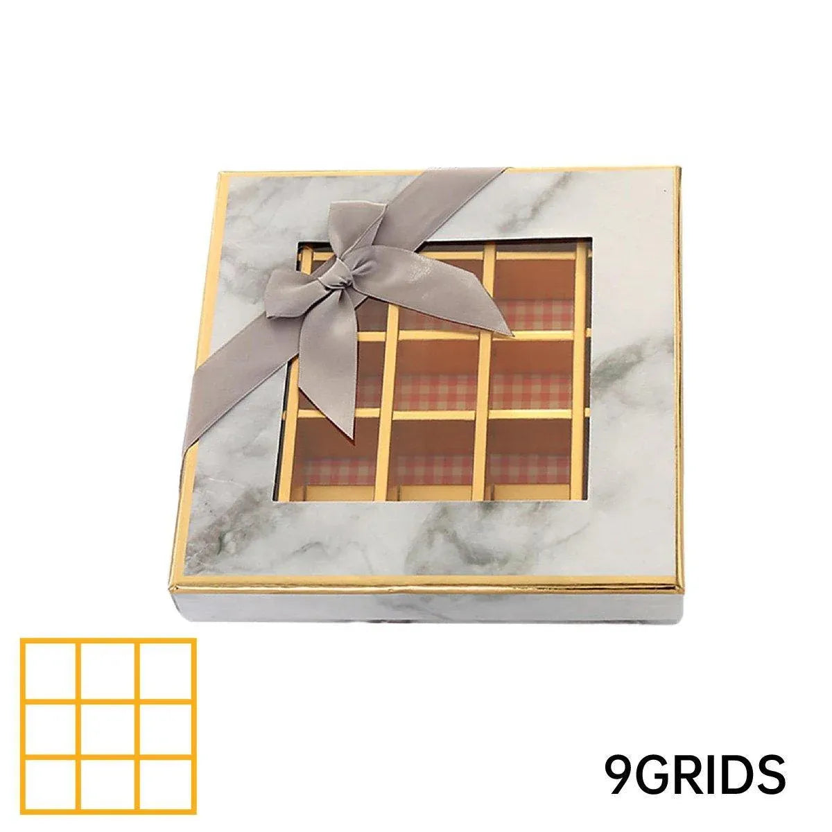 25X Valentines Day 9/12Grids Chocolate Box Gourmet Desserts Gift Display Window - Gray 12Grids-16-12-4-25pcs