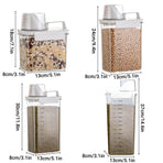 Sealed Household Grain Storage Box Transparent Rice Bucket Kitchen Storage - 1800ml
