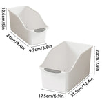 2pcs Cabinet Storage Box Miscellaneous Organizer Household Container Plastic Bin - S-White+Beige