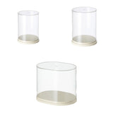 2pcs Clear Acrylic Display Case Transparent Box for Collectibles Dolls Figures - M