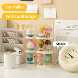 2pcs Clear Acrylic Display Case Transparent Box for Collectibles Dolls Figures - M