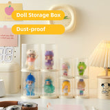 2pcs Clear Acrylic Display Case Transparent Box for Collectibles Dolls Figures - M - 45-Degree Angle