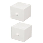 Storage Box 2PCS Desktop Square Stackable Drawers Organizer for Office Home - White