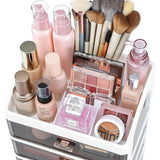 3Layer Cosmetic Organiser Storage Drawer Case Makeup Box for Home and Bathroom - Low Angle
