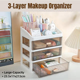 3Layer Cosmetic Organiser Storage Drawer Case Makeup Box for Home and Bathroom