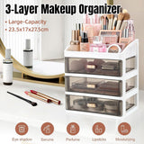 3Layer Cosmetic Organiser Storage Drawer Case Makeup Box for Home and Bathroom