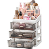 3Layer Cosmetic Organiser Storage Drawer Case Makeup Box for Home and Bathroom - Front View