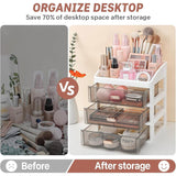 3Layer Cosmetic Organiser Storage Drawer Case Makeup Box for Home and Bathroom - Top-Down View